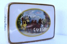 Ancien Rosenthal Marktedwitz Porcelaine Bibelot Box Stagecoach Scene Allemagne "