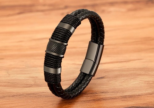 Bracelet cuir tissé pour - tissé,