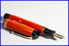 J.Parker Duofold Junior Stream Line En Corail / Rouge Avec F 14k Plume Danemark