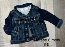 6 Mois fille GARÇON  : VESTE EN JEAN printemps été TBE