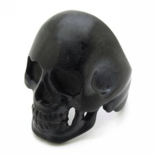 bague tete de mort noir biker harley