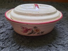 Petite terrine à pâté décor fleuri Occasion