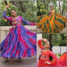 Rayon Robe pour Femme Navratri Spécial Vêtement Indien Garba Dandiya Nuit Robe