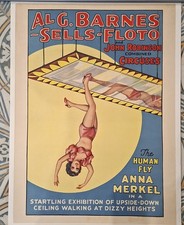 Affiche ancienne cirque originale,FREAKSHOW The HUMAN FLY, vintage CIRCUS POSTER
