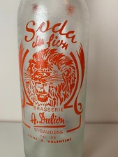 RARE BOUTEILLE EN VERRE 1L SODA DU LION - DULION ST GAUDENS - VINTAGE ORANGE