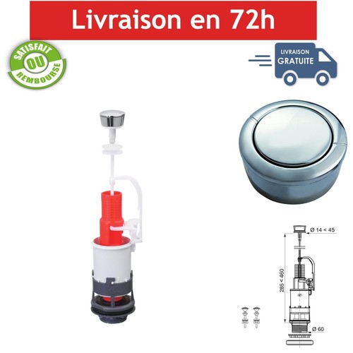 Mécanisme chasse eau wc - mécanisme, d'eau