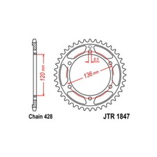Engrenage S Acier P428 D55 SUNSTAR Yamaha 400 FZR RR 1988-1995