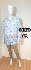 Bayard Taille 3XL Superbe chemise manches longues gris clair vert homme