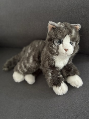 Peluche chat gris - , yeux