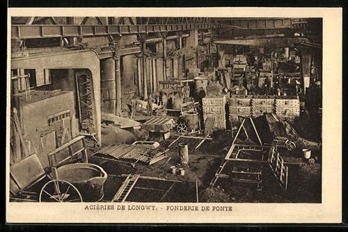 Cpa longwy fonderie fonte - cpa, longwy,