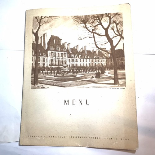 Menu 1952 paquebot liberté - 1952,paquebot,