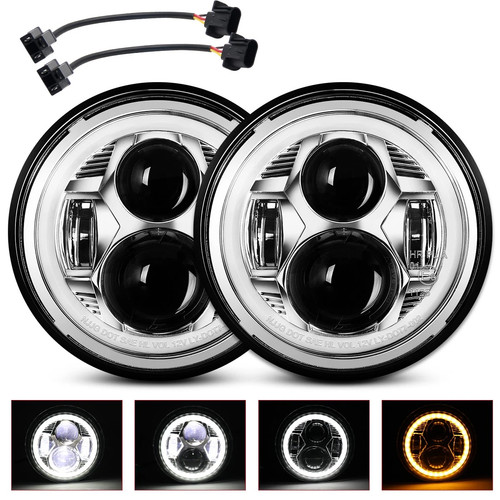 Paire phares led - phares, 7"
