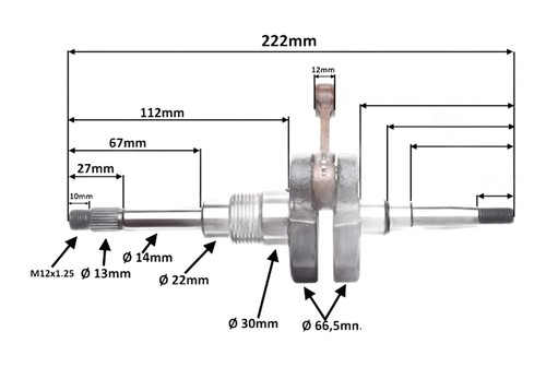 Vilebrequin pour suzuki as50 - pour,