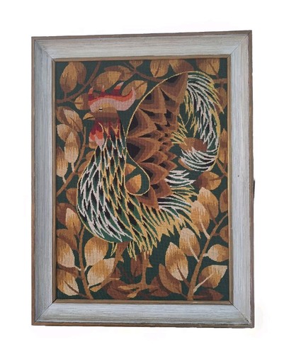 Canevas coq tapisserie vintage - canevas,