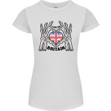 J'Aime La Grande-Bretagne Drapeau Union Jack UK T-Shirt Femme Coupe Petite