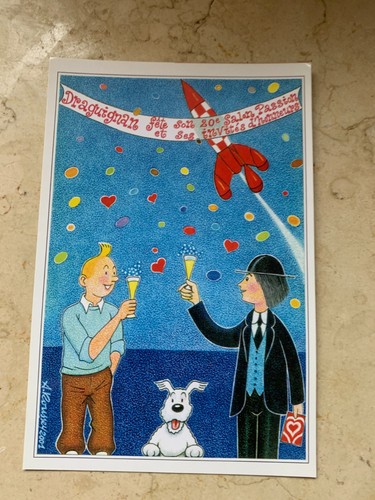 Carte postale 15x10 tintin - carte,