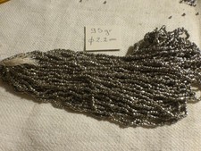 lot 95 gr perle à broder perles de  passementerie jais de Paris argenté sur fils