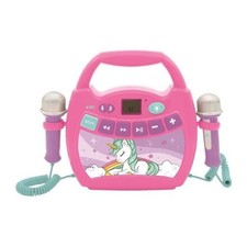 LEXIBOOK - Enceinte Bluetooth Licorne - Effets Lumineux, Micros et Batterie Rech