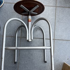 Ancien Tabouret d'Atelier / Assise Hauteur Réglable / Industriel Usine HELIOLITH