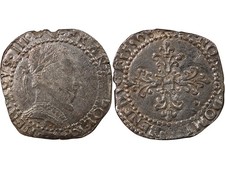 HENRI III - 1/2 FRANC AU COL