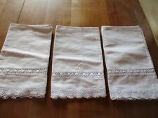 Rideau N°60 blanc brise bise coton   (environ) 30 x 100 cm   dentelle  Lot de 3