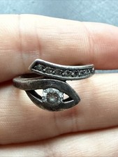 Ancienne Bague En Argent Massif 925 Jonc Alliance Anneaux Créateur oeil