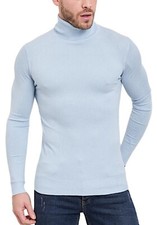 Pull Col Roulé Pour Homme, Col Haut, Manches Longues, Coupe Slim 703