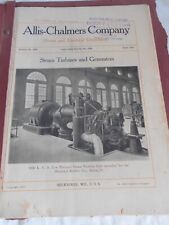Vintage Bulletin Allis Chalmers Steam Turbines & Generators 1911