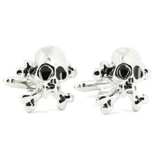 Tony & Paul. Boutons de manchette. tête de mort poison, Acier rhodié. Gris argen