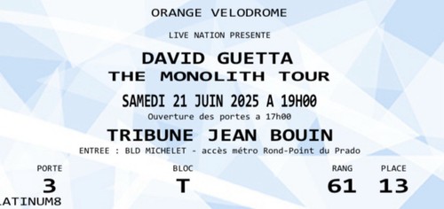 Place concert david guetta - concert,