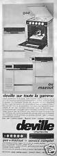 PUBLICITÉ 1965 DEVILLE CHARLEVILLE CUISINIÈRE GAZ + MAZOUT = SERVICE COMPLET
