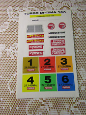 723X Vintage Kyosho Japon Turbo Optima 14X NGK Planche Decal 9.7 * 16 cm