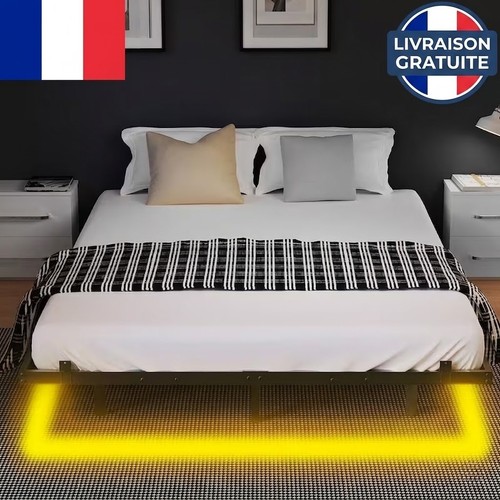 Lit métal 140x200 avec - en, cm