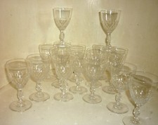 17 verres ancien Cristal BACCARAT  circa 1900 taille Chauny