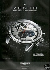PUBLICITÉ PAPIER 2012 MONTRES ZENITH EL PRIMERO CHRONOMASTER 1969 PRINTEMPS