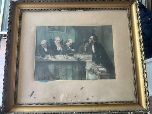Aquarelle ancienne xixe - ancienne,