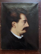 Huile sur toile portrait homme