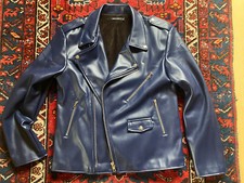 Perfecto en skaï bleu taille M-L