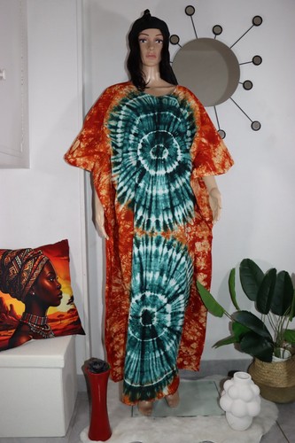 Robe boubou africain orange - boubou,