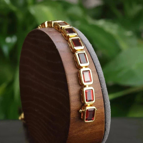 Bracelet tennis homme grenat