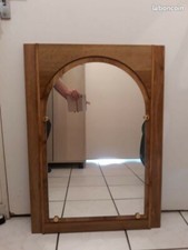 Grand Miroir mural couleur chêne clair, belles garnitures baguettes 