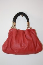 CERRUTI 1881 Sac Cabas Cuir Souple Teinte Framboise Anses Torsadées BE