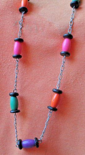 Grand collier sautoir - , perles