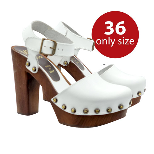 Mule suédois cuir blanc - suédois,