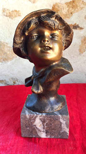 Buste ancien bronze signé - ancien,