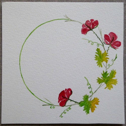 Peinture dessin couronne fleur - peinture,