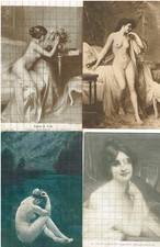 LOT 20 CPA EROTIQUES REPRODUCTIONS DE TABLEAUX FEMMES NUES