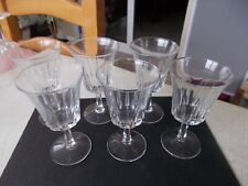 6 verres à pied, à vin blanc ou apéritif en cristal d'Arques.