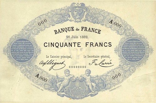 Francs specimen type 1868 - 50,