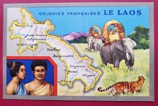 CARTES  Edition spéciale Produits du Lion Noir-Colonies françaises LE LAOS